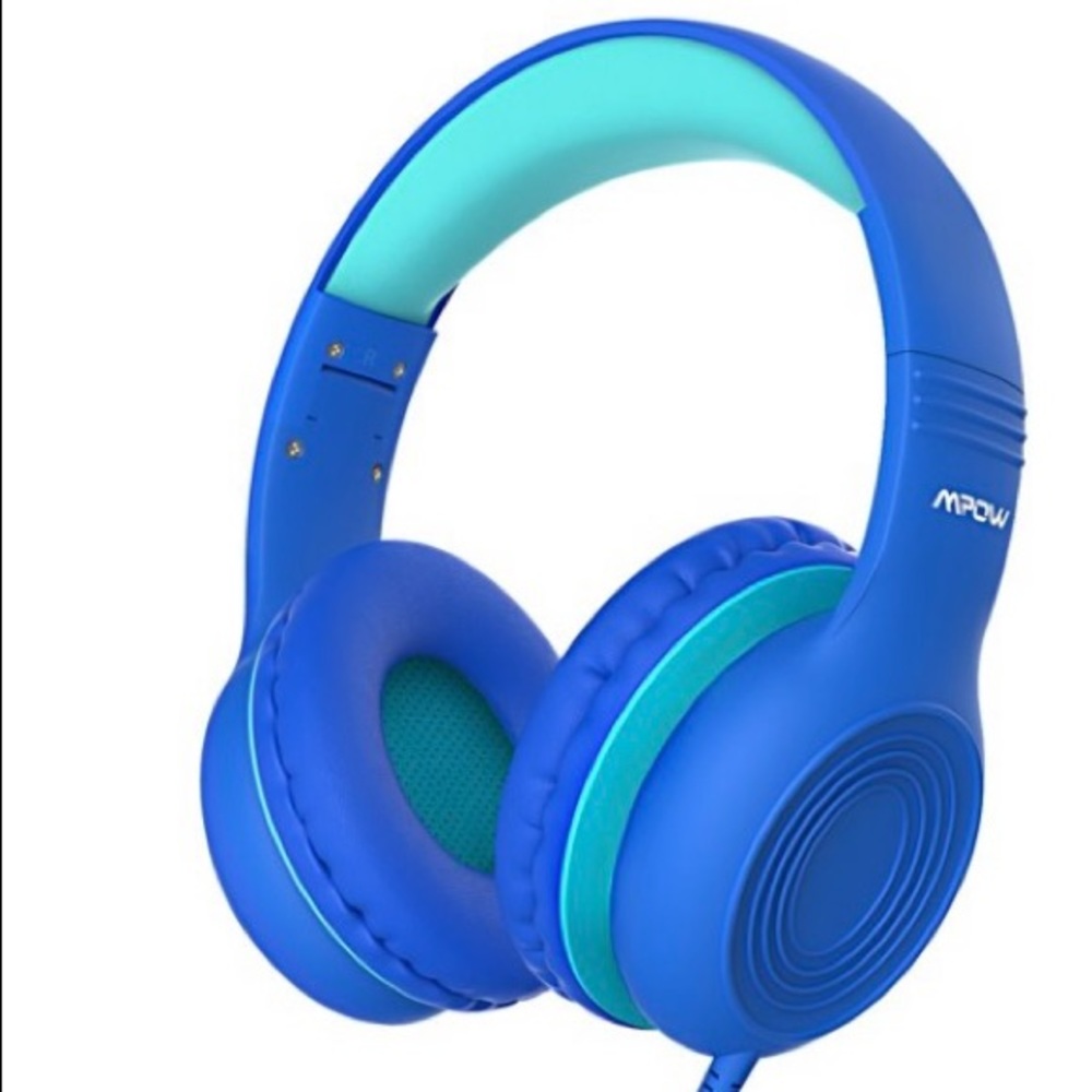 NWOT MPOW CH6S Kids Wired Folded Headphones Blue and Turquoise.